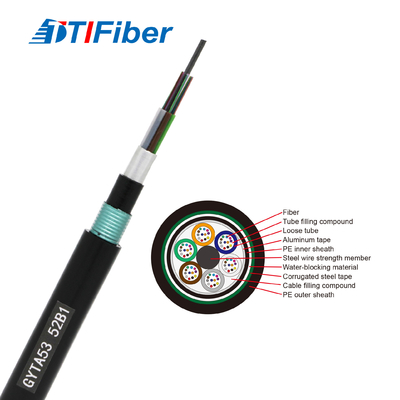 FTTH için GYTA53 Tek Modlu Fiber Optik Kablo Siyah