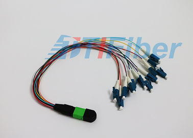 MPO / APC - LC / UPC 12 Çekirdek Fiber Optik Pigtail Dayanıklı yuvarlak kablo