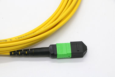MPO Erkek-MPO Kadın Fiber Optik Yama Kabloları Tekli Mod OM3 12/24 Çekirdek