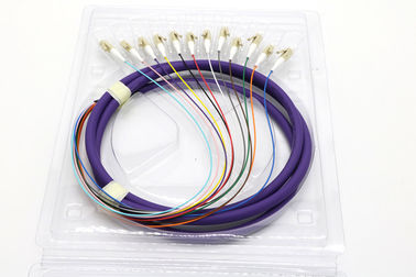 Açık Pigtail Fiber Optik Kablo 12 Çekirdek LC / APC Konektörü Özelleştirilmiş Uzunluk