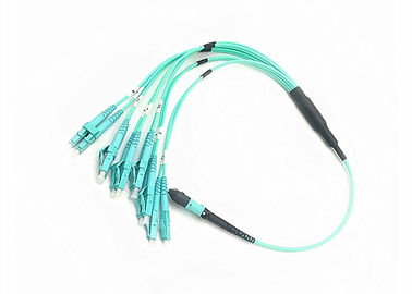 12 Çekirdekli Fiber Optik Yama Kabloları, LC Konnektörlü MPO Çok Modlu Yama Kablosu