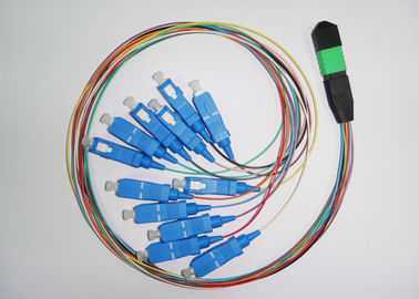 APC 12 core MTP / MPO - Ön Tesisler için LC Fiber Optik Yama Kablosu