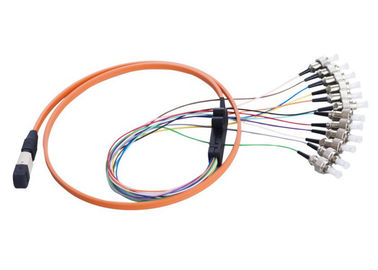 APC 12 core MTP / MPO - Ön Tesisler için LC Fiber Optik Yama Kablosu