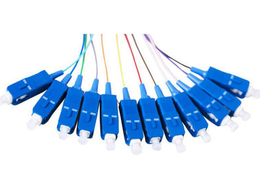 SC konnektörleri, 1.5M Fiber Kablo ile 12 renk SC tek yönlü Fiber Optik Pigtail
