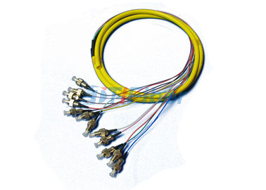 Ekleme LC Çok Modlu Fiber Optik Pigtail, 0.9mm 12 renk Fiber Kablo