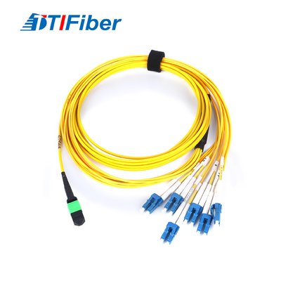 MPO Fiber Optik Patch Kablolar 12 Çekirdekli MPO-LC Şerit Tipi