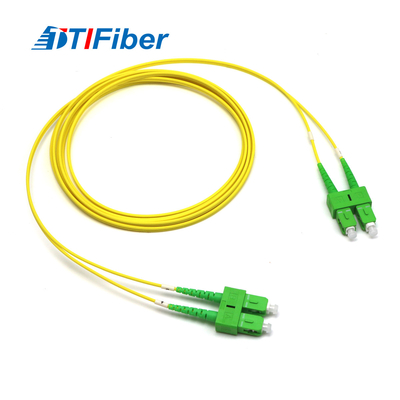 SC/APC-SC/APC SM DX 9/125 PVC Kılıf Sarı Fiber Patch Cord OEM Mevcuttur