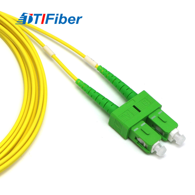 SC/APC-SC/APC SM DX 9/125 PVC Kılıf Sarı Fiber Patch Cord OEM Mevcuttur