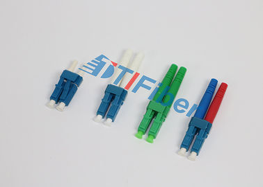 FTTX Network için Mavi Yeşil Çok Modlu Dubleks LC Optik Fiber Kablo Konnektörleri