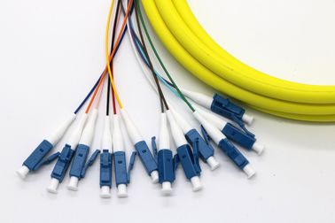 0,9 mm sıkı tamponda 24 Çekirdekli Çok Fiberli Kablo Kırma Kablosu LC / UPC-LC / UPC Şeridi