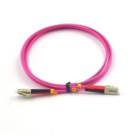 LC modlu OM4 UPC CATV ağı için pembe fiber optik patch cord