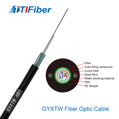 Fiber optik kablo 12 çekirdek 24 çekirdek 48 çekirdek SM G652D Dış çapı 7.0mm çelik tel PE siyah kablo kablosu