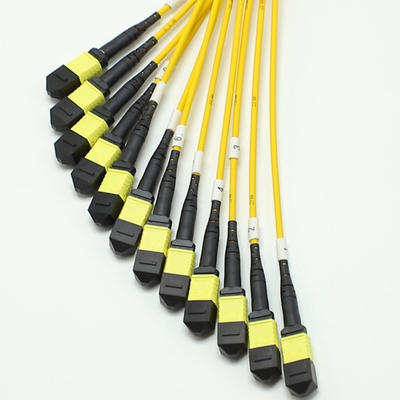 Düşük Kayıplı MPO Fanout Kablo Büyük Mültecilik Çekirdek 1M 144F SMG657A1 MPO APC'ye MPO APC Breakout Fiber Optic Patch Cord
