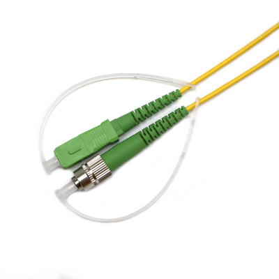 CATV Telecom 3mtrs FC SC APC 9 / 125um Jumper Low Insertion Loss Patch Cable
