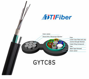 Su geçirmez Fiber Optik Veri Kablosu, 2-144 Çekirdek Fiber Optik Kurşun GYTC8S