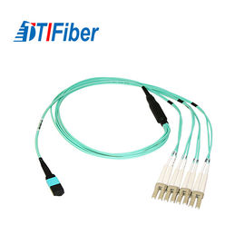 1-24 Fiber MPO / MTP Fiber Optik Yama Kablosu 10G 50 / 125µM OM3 Çeşitli Uzunluklar