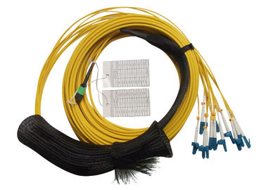 12core Şerit Fiber Kablo Daire / Yuvarlak MPO / MTP fiber optik patch kablolar