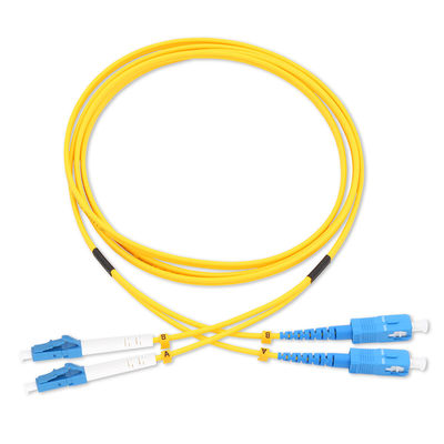 Sarı G652D G655 Sc Sc Yama Kablosu İletişim İçin Fiber Optik Jumper