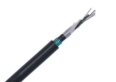 12 Çekirdek GYTA çelik bant Hava / Kanalı için Fiber Optik Kablo, siyah