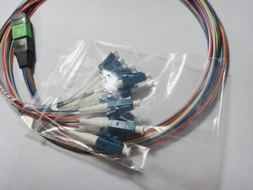 12core Şerit Kablo ile MPO LC Fiber Optik Patch Cord Düz Yuvarlak