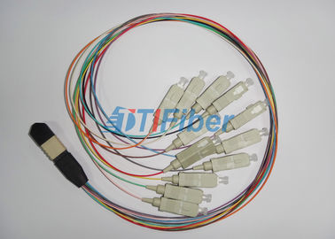 MPO için SC Fiber optik yama kablosu 12 Fiber MPO kaset için
