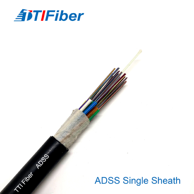 ADSS G652D Havadan 24 çekirdekli tek kabuklu fiber optik kablo