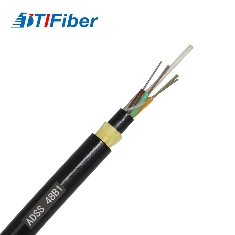 Kendinden Destekli Anten Çift Kılıf Adss Fiber Optik Kablo 12 Çekirdek 24 Çekirdek